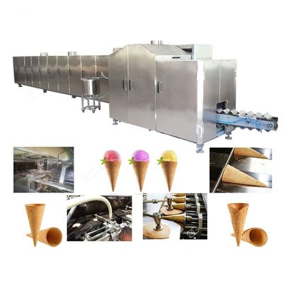 شراء خط إنتاج آلي لقرنية الآيس كريم من الفولاذ المقاوم للصدأ 6500-7000PCS / H التصنيع عبر الإنترنت